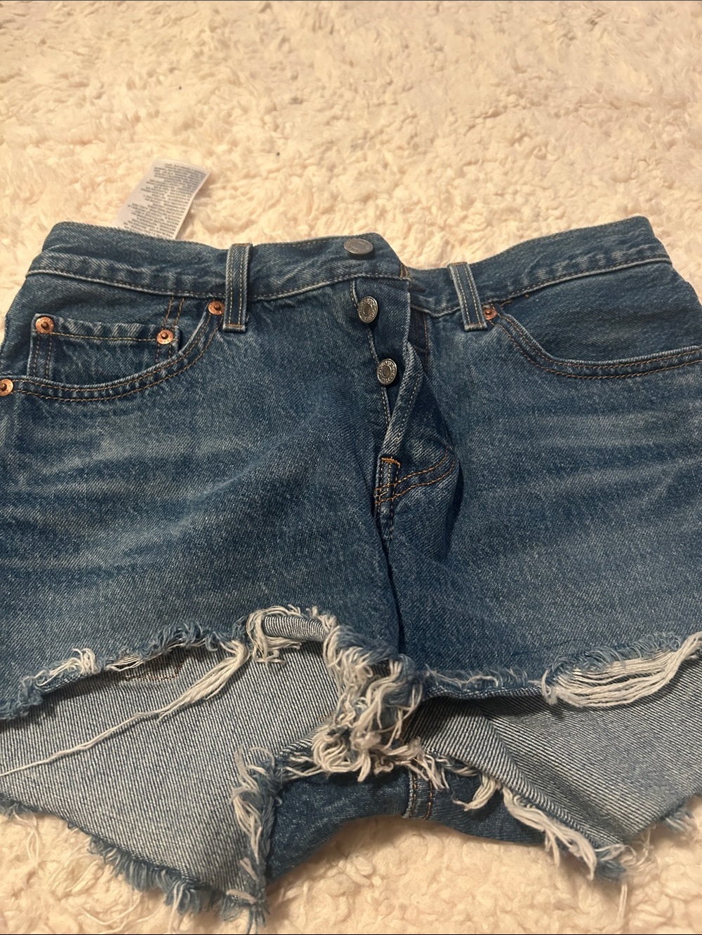 Levi’s 501. W 27. Denim Cutoff Jean Shorts in Medium Blue